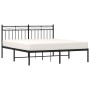 Estructura de cama con cabecero metal negro 160x200 cm de , Camas y somieres - Ref: Foro24-373694, Precio: 110,05 €, Descuent...