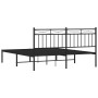 Estructura de cama con cabecero metal negro 160x200 cm de , Camas y somieres - Ref: Foro24-373694, Precio: 110,05 €, Descuent...