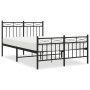 Estructura de cama cabecero y estribo metal negro 120x200 cm de , Camas y somieres - Ref: Foro24-373707, Precio: 115,26 €, De...