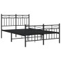 Estructura de cama cabecero y estribo metal negro 120x200 cm de , Camas y somieres - Ref: Foro24-373707, Precio: 115,26 €, De...