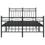 Estructura de cama cabecero y estribo metal negro 120x200 cm de , Camas y somieres - Ref: Foro24-373707, Precio: 115,26 €, De...