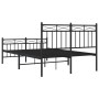 Estructura de cama cabecero y estribo metal negro 120x200 cm de , Camas y somieres - Ref: Foro24-373707, Precio: 115,26 €, De...