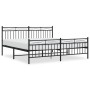 Estructura de cama cabecero y estribo metal negro 180x200 cm de , Camas y somieres - Ref: Foro24-373713, Precio: 125,48 €, De...