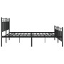 Estructura de cama cabecero y estribo metal negro 180x200 cm de , Camas y somieres - Ref: Foro24-373713, Precio: 125,48 €, De...