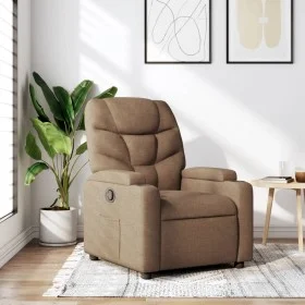 Sillón reclinable de tela marrón de , Sillones - Ref: Foro24-372445, Precio: 197,46 €, Descuento: %