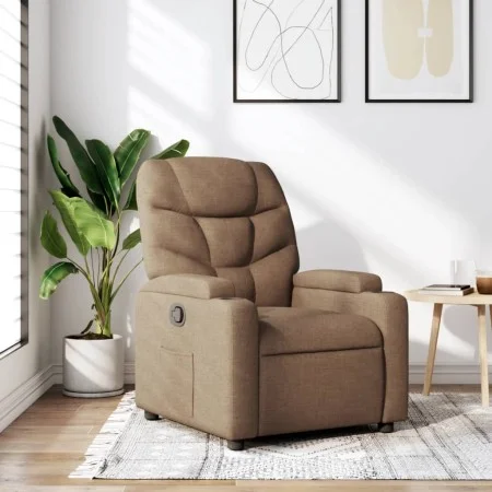 Sillón reclinable de tela marrón de , Sillones - Ref: Foro24-372445, Precio: 197,46 €, Descuento: %