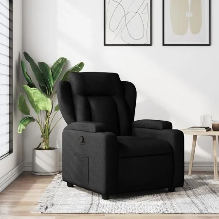 Sillón reclinable de tela negro de , Sillones - Ref: Foro24-372405, Precio: 216,28 €, Descuento: %