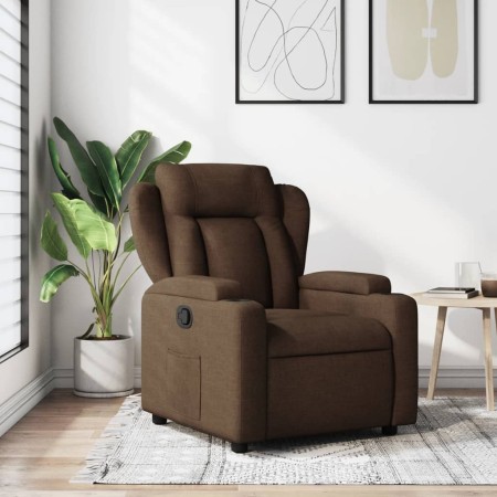 Sillón reclinable de tela marrón de , Sillones - Ref: Foro24-372407, Precio: 214,33 €, Descuento: %