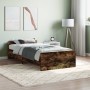 Estructura de cama madera de ingeniería roble humo 100x200 cm de , Camas y somieres - Ref: Foro24-835936, Precio: 77,23 €, De...