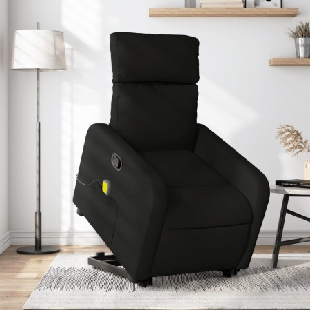 Sillón reclinable de masaje elevable tela negro en Sillones | Comprar online en Foru.es
