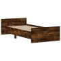 Estructura de cama madera de ingeniería roble humo 100x200 cm de , Camas y somieres - Ref: Foro24-835936, Precio: 77,23 €, De...
