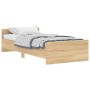 Estructura de cama madera contrachapada roble Sonoma 100x200 cm de , Camas y somieres - Ref: Foro24-835934, Precio: 83,72 €, ...