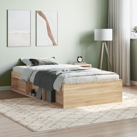 Estructura de cama roble Sonoma 100x200 cm de , Camas y somieres - Ref: Foro24-3203833, Precio: 118,68 €, Descuento: %