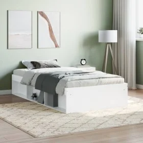 Estructura de cama blanca 100x200 cm de , Camas y somieres - Ref: Foro24-3203831, Precio: 119,86 €, Descuento: %