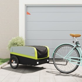Remolque para bicicleta hierro negro y verde 45 kg de , Remolques para bicicletas - Ref: Foro24-94053, Precio: 98,52 €, Descu...