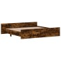Estructura de cama con cabecero piecero roble ahumado 200x200cm de , Camas y somieres - Ref: Foro24-3203737, Precio: 132,40 €...