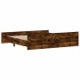 Estructura de cama con cabecero piecero roble ahumado 200x200cm de , Camas y somieres - Ref: Foro24-3203737, Precio: 132,40 €...
