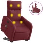 Sillón reclinable de masaje elevable tela rojo tinto en Sillones | Comprar online en Foru.es