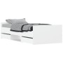 Estructura de cama con cabecero piecero blanca 100x200 cm de , Camas y somieres - Ref: Foro24-3203796, Precio: 215,21 €, Desc...