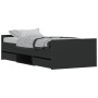 Estructura de cama con cabecero piecero negro 90x200 cm de , Camas y somieres - Ref: Foro24-3203804, Precio: 225,73 €, Descue...