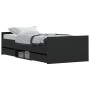 Estructura de cama con cabecero piecero negro 90x200 cm de , Camas y somieres - Ref: Foro24-3203804, Precio: 225,73 €, Descue...