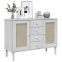 Aparador SENJA aspecto de ratán madera pino blanco 112x40x80 cm de , Aparadores - Ref: Foro24-358026, Precio: 135,48 €, Descu...