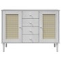 Aparador SENJA aspecto de ratán madera pino blanco 112x40x80 cm de , Aparadores - Ref: Foro24-358026, Precio: 135,48 €, Descu...