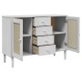Aparador SENJA aspecto de ratán madera pino blanco 112x40x80 cm de , Aparadores - Ref: Foro24-358026, Precio: 135,48 €, Descu...