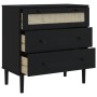 Cómoda SENJA aspecto ratán madera maciza pino negro 80x40x80cm de , Cajoneras - Ref: Foro24-358024, Precio: 149,34 €, Descuen...