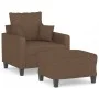 Sillón con taburete tela marrón 60 cm de , Sofás - Ref: Foro24-3201084, Precio: 179,44 €, Descuento: %