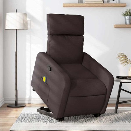 Silla de masaje reclinable de pie de tela marrón oscuro en Sillones | Comprar online en Foru.es