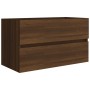 Mueble de baño con lavabo madera contrachapada marrón roble de , Tocadores de baño - Ref: Foro24-3120347, Precio: 251,20 €, D...