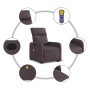 Silla de masaje reclinable de pie de tela marrón oscuro en Sillones | Comprar online en Foru.es