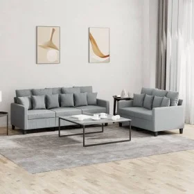 Juego de sofás con cojines 2 piezas tela gris claro de , Sofás - Ref: Foro24-3201664, Precio: 477,64 €, Descuento: %