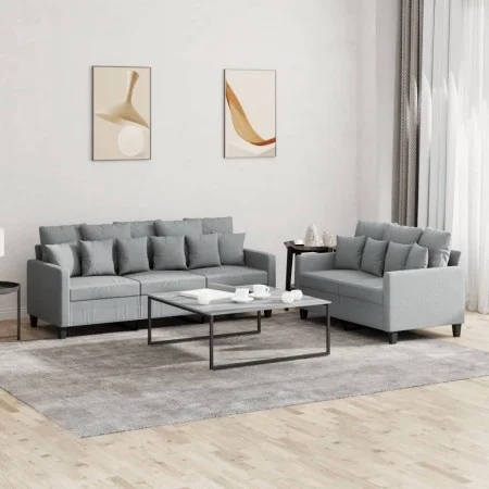 Juego de sofás con cojines 2 piezas tela gris claro de , Sofás - Ref: Foro24-3201664, Precio: 477,64 €, Descuento: %