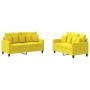 Juego de sofás con cojines 2 piezas tela amarillo claro de , Sofás - Ref: Foro24-3201653, Precio: 370,74 €, Descuento: %