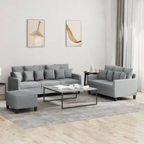 Juego de sofás con cojines 3 piezas tela gris claro de , Sofás - Ref: Foro24-3201672, Precio: 515,96 €, Descuento: %