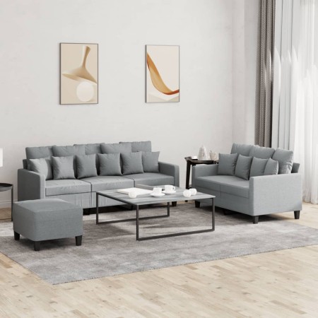 Juego de sofás con cojines 3 piezas tela gris claro de , Sofás - Ref: Foro24-3201672, Precio: 546,67 €, Descuento: %