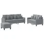 Juego de sofás con cojines 3 piezas tela gris claro de , Sofás - Ref: Foro24-3201672, Precio: 515,96 €, Descuento: %
