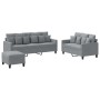 Juego de sofás con cojines 3 piezas tela gris claro de , Sofás - Ref: Foro24-3201672, Precio: 546,67 €, Descuento: %