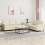 Juego de sofás con cojines 2 piezas cuero sintético crema de , Sofás - Ref: Foro24-3201761, Precio: 417,73 €, Descuento: %