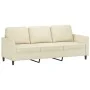 Cream synthetic leather 2-piece sofa set with cushions by , Sofas - Ref: Foro24-3201761, Price: 412,22 €, Discount: %