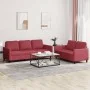 Juego de sofás con cojines 2 piezas cuero sintético rojo tinto de , Sofás - Ref: Foro24-3201763, Precio: 441,32 €, Descuento: %