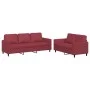 Juego de sofás con cojines 2 piezas cuero sintético rojo tinto de , Sofás - Ref: Foro24-3201763, Precio: 441,32 €, Descuento: %