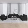 Juego de sofás con cojines 3 piezas cuero sintético negro de , Sofás - Ref: Foro24-3201740, Precio: 585,46 €, Descuento: %