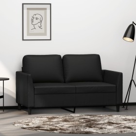 Sofá de 2 plazas de cuero sintético negro 120 cm de , Sofás - Ref: Foro24-359328, Precio: 215,95 €, Descuento: %