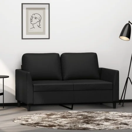 Sofá de 2 plazas de cuero sintético negro 120 cm de , Sofás - Ref: Foro24-359328, Precio: 212,86 €, Descuento: %