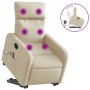 Silla de masaje reclinable de pie de tela color crema en Sillones | Comprar online en Foru.es