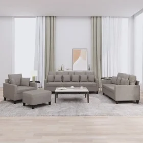 Juego de sofás con cojines 4 piezas tela gris taupe de , Sofás - Ref: Foro24-3201647, Precio: 689,60 €, Descuento: %