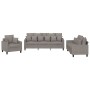Juego de sofás con cojines 3 piezas tela gris taupe de , Sofás - Ref: Foro24-3201639, Precio: 651,49 €, Descuento: %